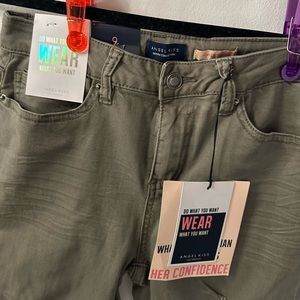 Army green angel kiss jeans